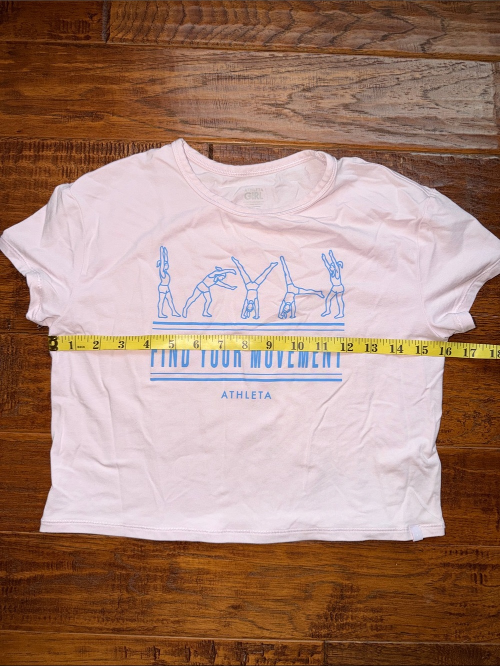 Athleta Girl Right Moves Relaxed Graphic Gymnastics Tee with Blue Print, 8-10 - Picture 2 of 4